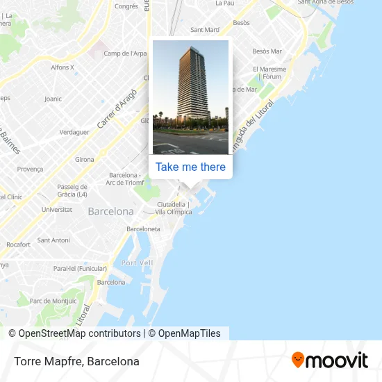 Torre Mapfre map