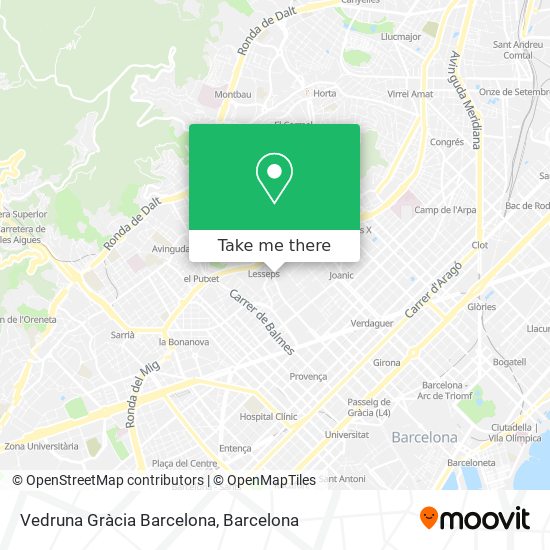 mapa Vedruna Gràcia Barcelona