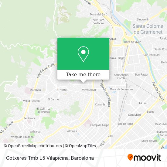 Cotxeres Tmb L5 Vilapicina map