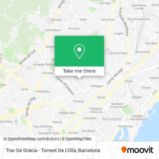 Trav De Gràcia - Torrent De L'Olla map