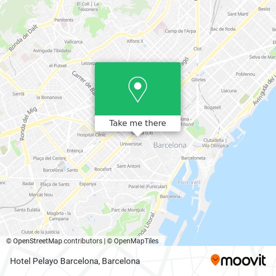 Hotel Pelayo Barcelona map