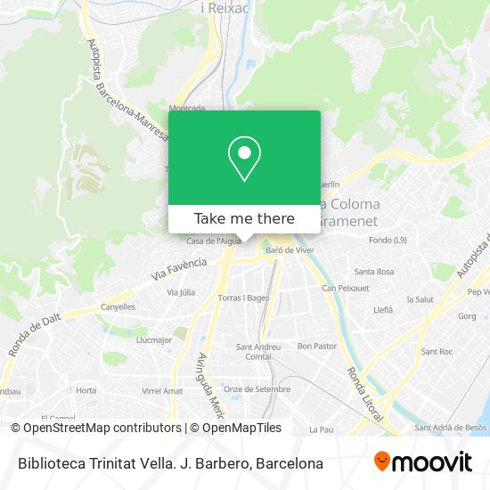 Biblioteca Trinitat Vella. J. Barbero map