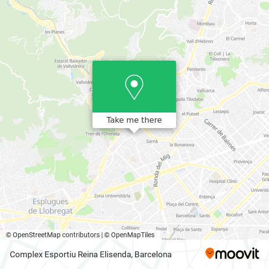 Complex Esportiu Reina Elisenda map