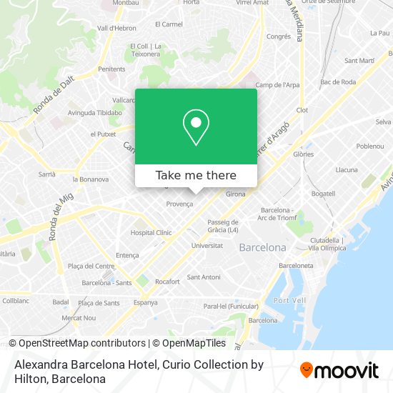 mapa Alexandra Barcelona Hotel, Curio Collection by Hilton