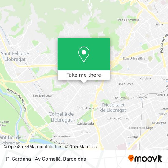 mapa Pl Sardana - Av Cornellà