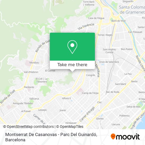 Montserrat De Casanovas - Parc Del Guinardó map
