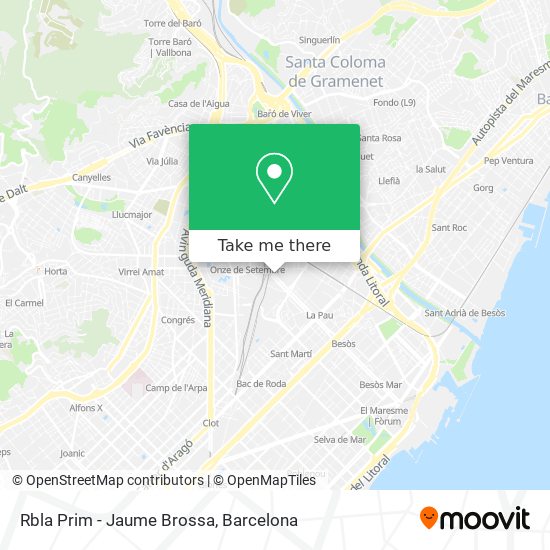 Rbla Prim - Jaume Brossa map