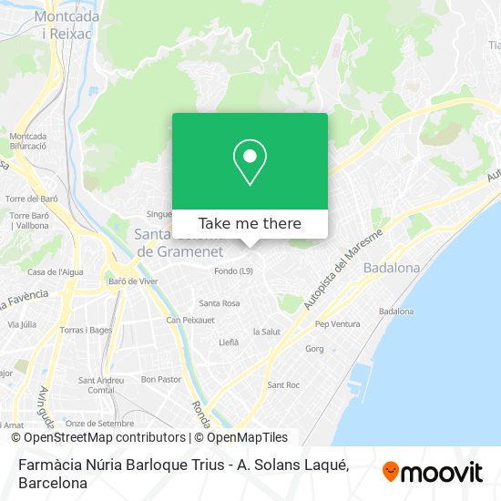 Farmàcia Núria Barloque Trius - A. Solans Laqué map