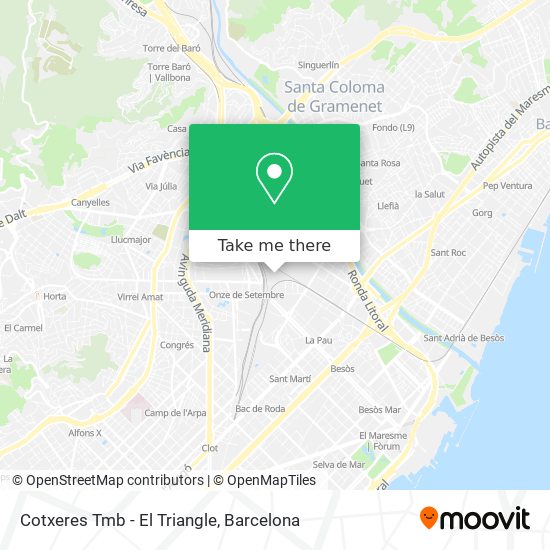 mapa Cotxeres Tmb - El Triangle