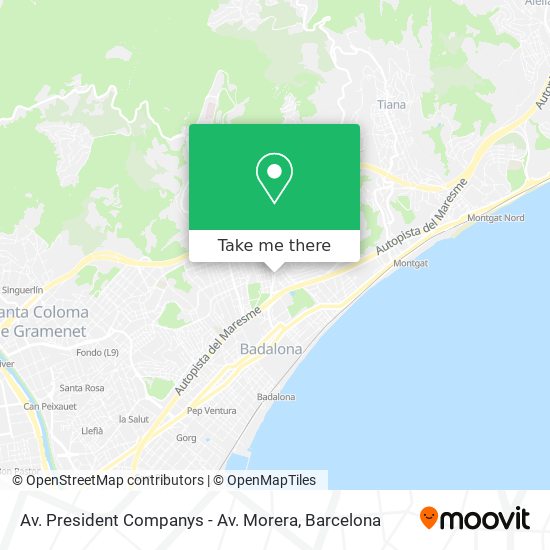Av. President Companys - Av. Morera map