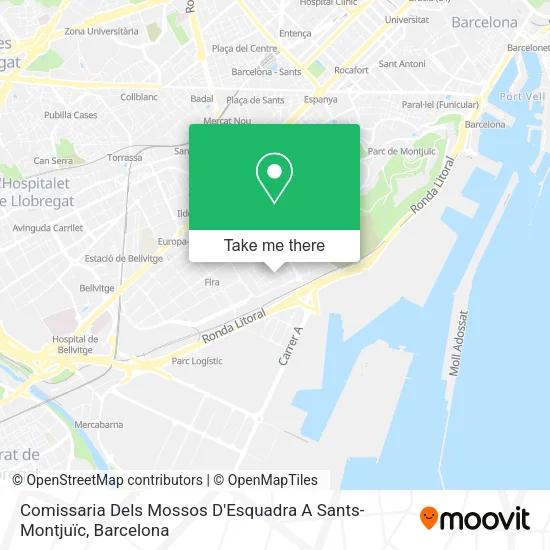 Comissaria Dels Mossos D'Esquadra A Sants-Montjuïc map