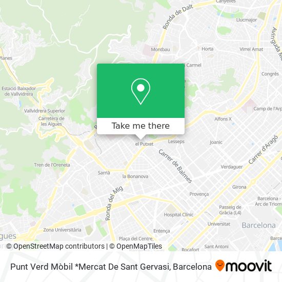 mapa Punt Verd Mòbil *Mercat De Sant Gervasi