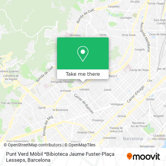 Punt Verd Mòbil *Bibioteca Jaume Fuster-Plaça Lesseps map