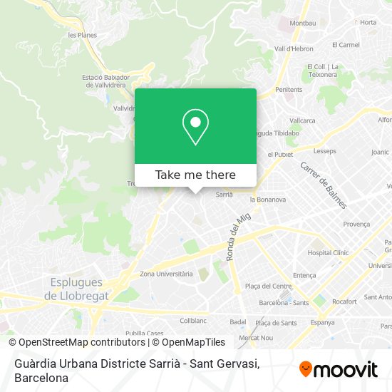 Guàrdia Urbana Districte Sarrià - Sant Gervasi map