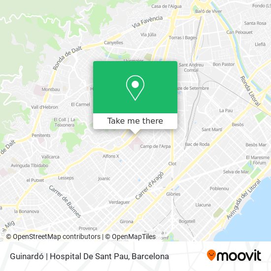 mapa Guinardó | Hospital De Sant Pau