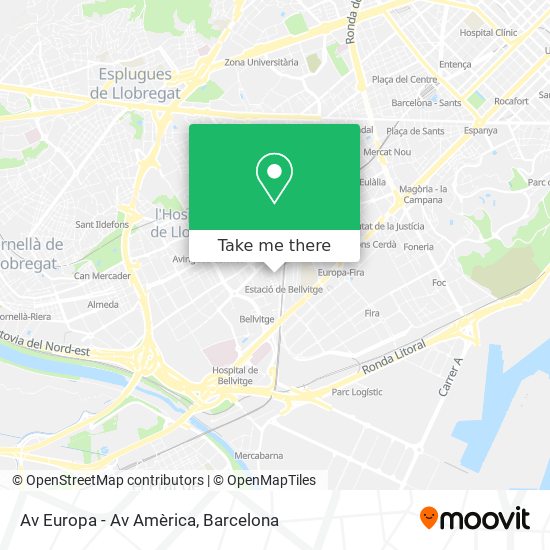 Av Europa - Av Amèrica map