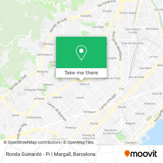 mapa Ronda Guinardó - Pi I Margall