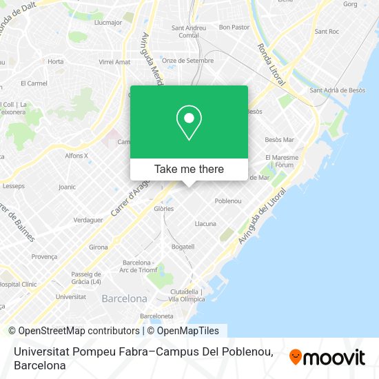 Universitat Pompeu Fabra–Campus Del Poblenou map