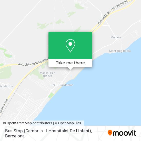 mapa Bus Stop (Cambrils - L'Hospitalet De L'Infant)