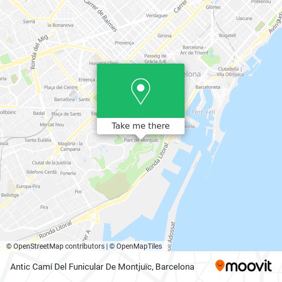 Antic Camí Del Funicular De Montjuïc map