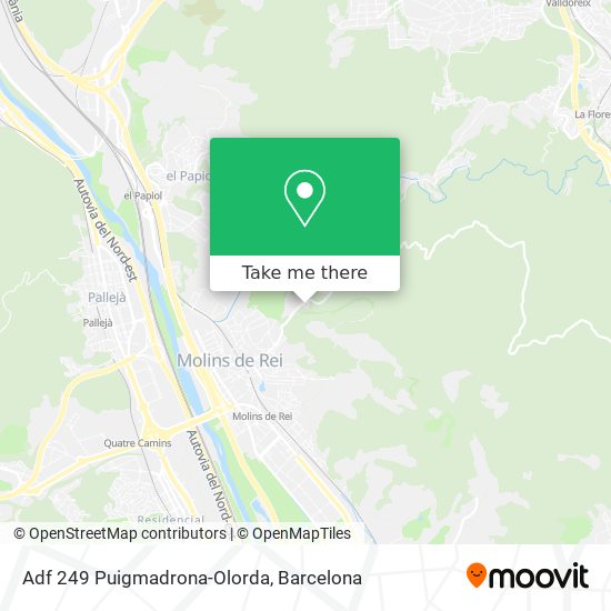 Adf 249 Puigmadrona-Olorda map