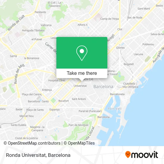 Ronda Universitat map