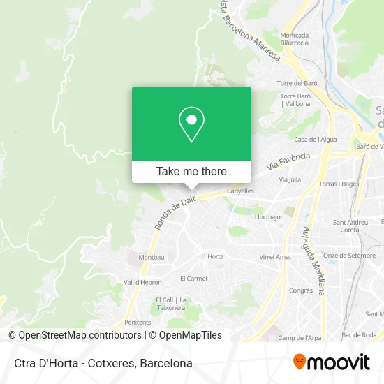 Ctra D'Horta - Cotxeres map