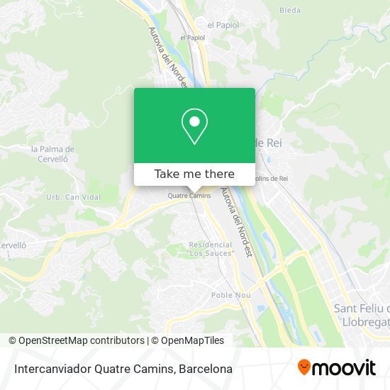 Intercanviador Quatre Camins map