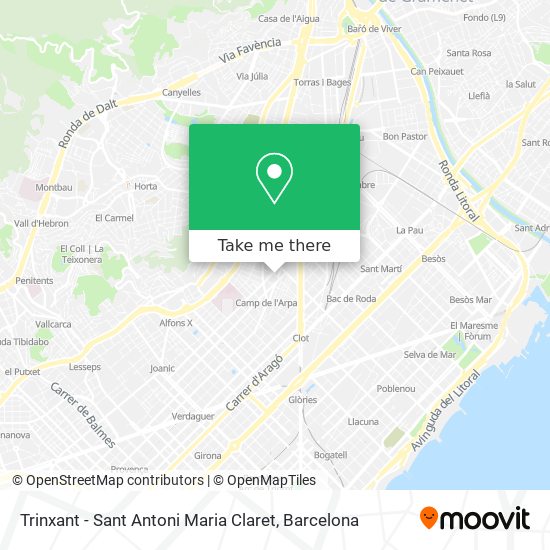 mapa Trinxant - Sant Antoni Maria Claret