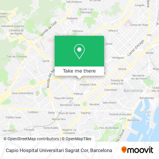 Capio Hospital Universitari Sagrat Cor map