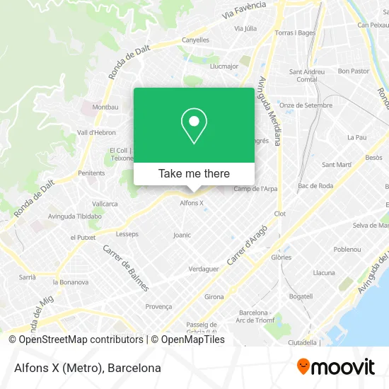 Alfons X (Metro) map