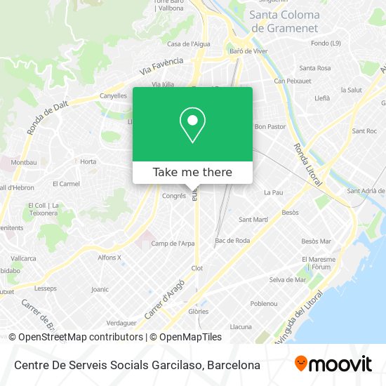 mapa Centre De Serveis Socials Garcilaso