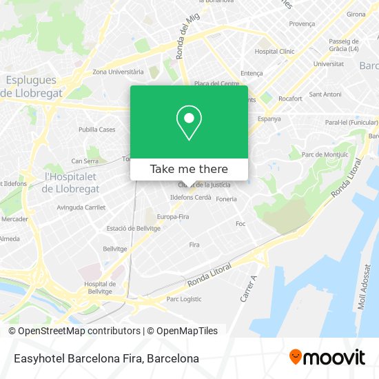 Easyhotel Barcelona Fira map