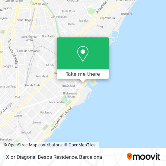 Xior Diagonal Besos Residence map