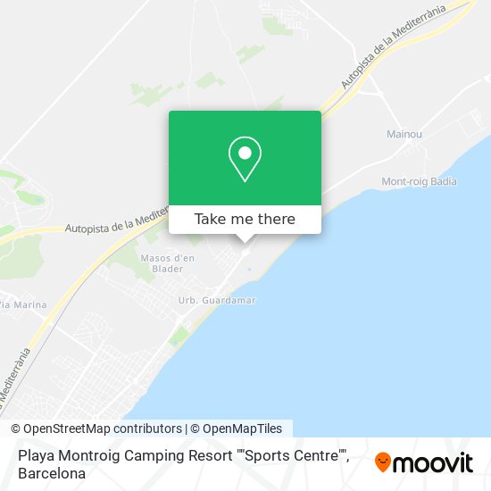 Playa Montroig Camping Resort ""Sports Centre"" map