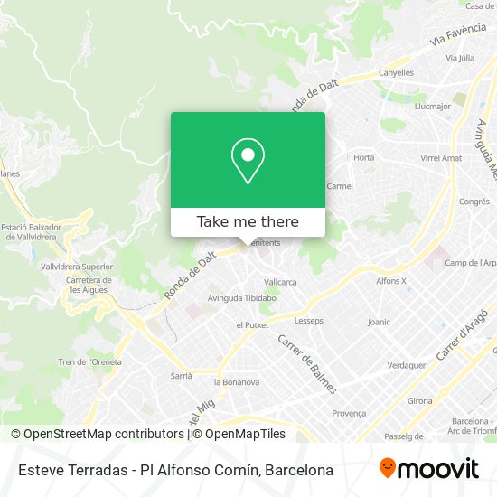 Esteve Terradas - Pl Alfonso Comín map