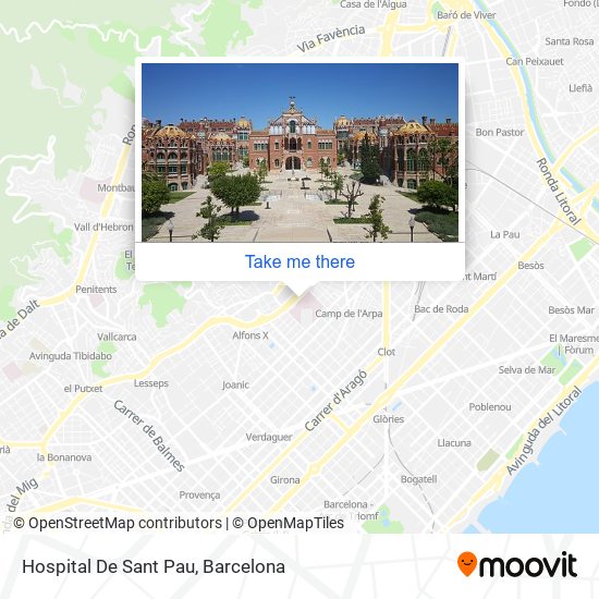 mapa Hospital De Sant Pau