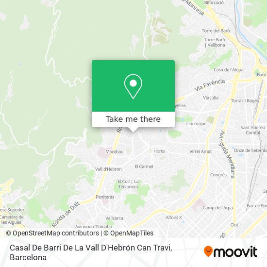 Casal De Barri De La Vall D'Hebrón Can Travi map