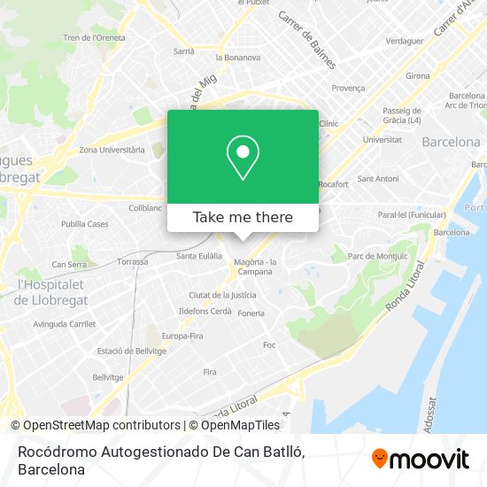 mapa Rocódromo Autogestionado De Can Batlló