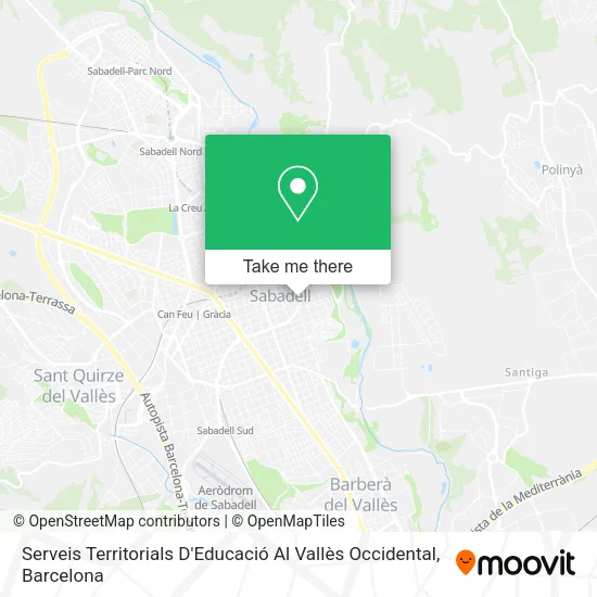 mapa Serveis Territorials D'Educació Al Vallès Occidental