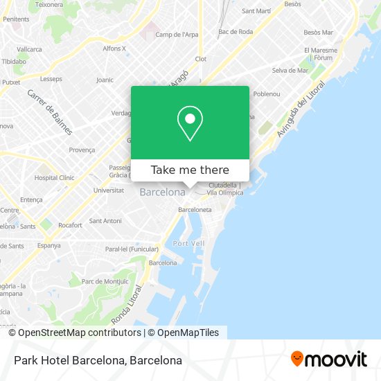 Park Hotel Barcelona map