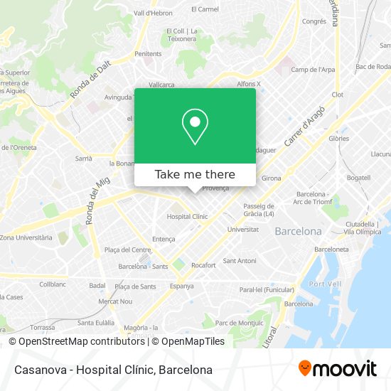 Casanova - Hospital Clínic map