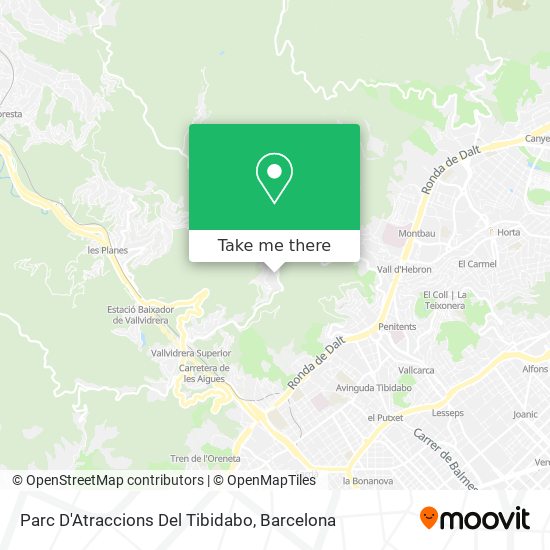 mapa Parc D'Atraccions Del Tibidabo