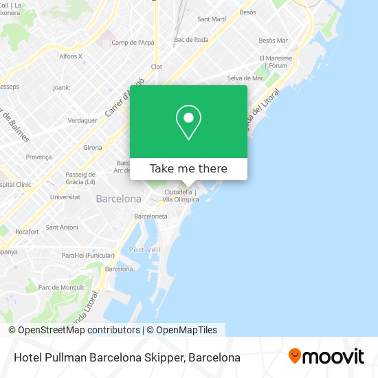 Hotel Pullman Barcelona Skipper map