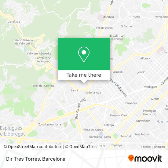 Dir Tres Torres map