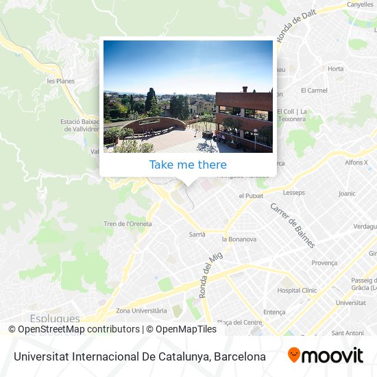 mapa Universitat Internacional De Catalunya