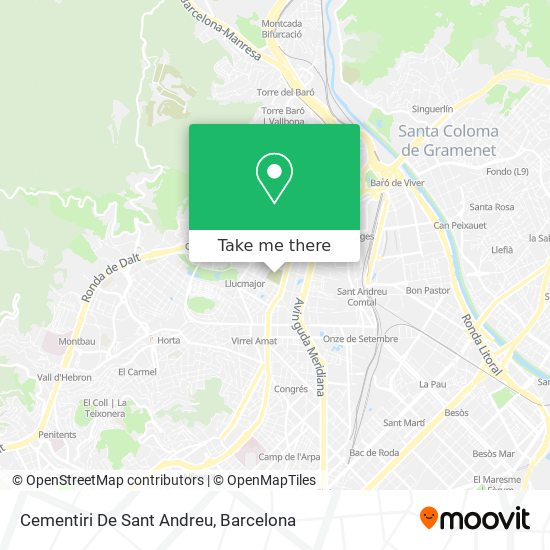 mapa Cementiri De Sant Andreu