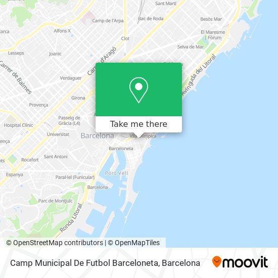 mapa Camp Municipal De Futbol Barceloneta