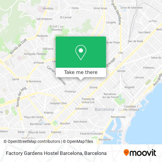 Factory Gardens Hostel Barcelona map