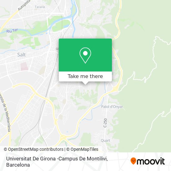 mapa Universitat De Girona -Campus De Montilivi